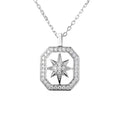 Trendy Fine Jewelry Starburst North Star Rhodium Plated 925 Sterling Silver Moissanite Pendant Necklace for Women and Couples