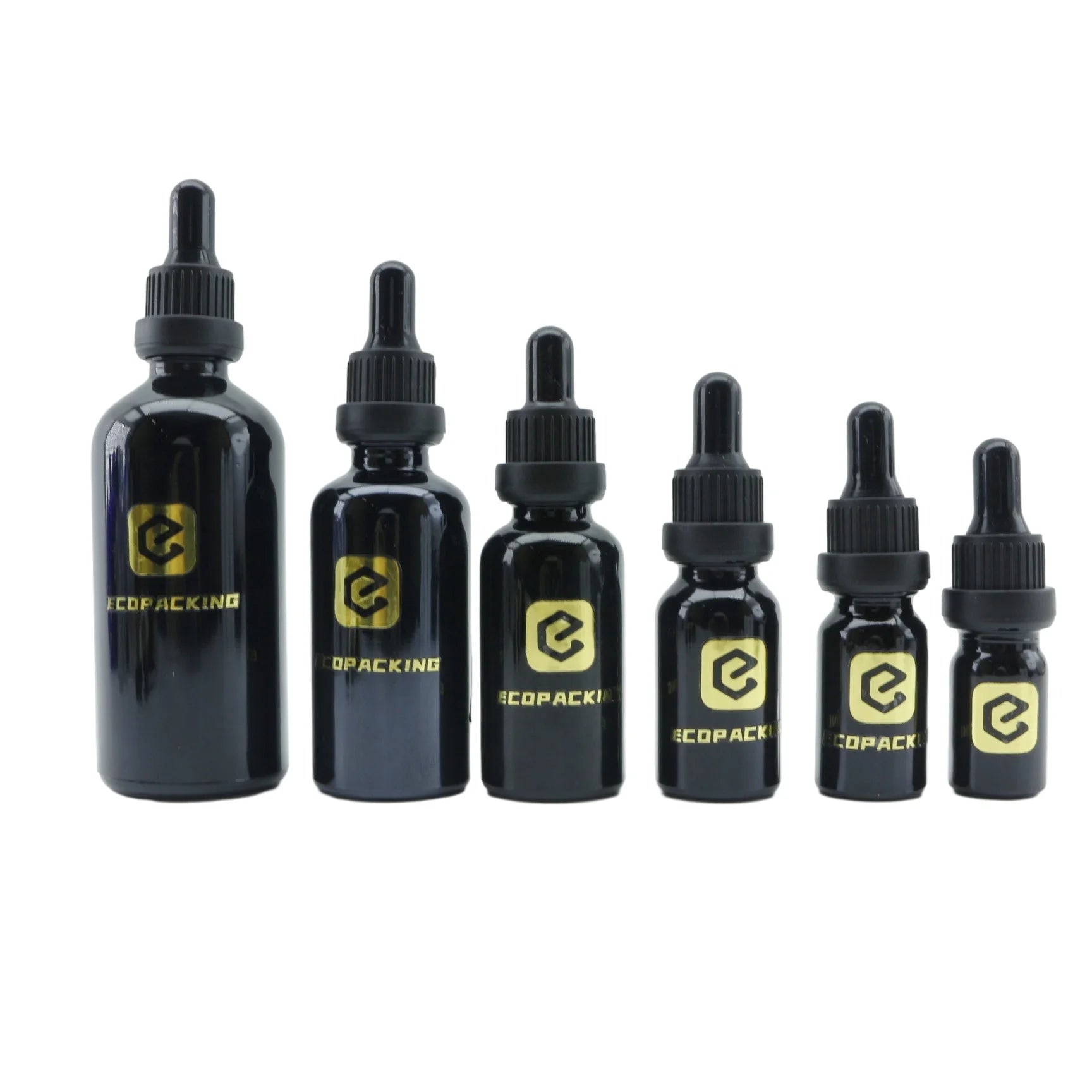 5ml 15ml 30ml 50ml 100ml 150ml 200ml 250ml Black Dark Uv Violet Glass Essential Oil Lotion Cosmetic Dropper Bottle