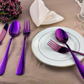 High Quality Purple Classic Stainless Steel 304/430 High Mirror Polish 5pcs Cutlery Flatware Set Family Party Presents LFGB