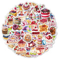 100Pcs Kawaii Cake Food Dessert Decorative Stickers for Girl Student Graffiti Stickers