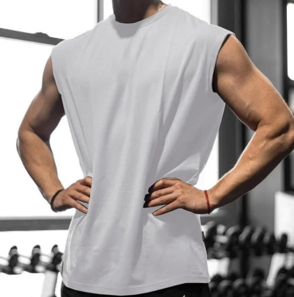 Custom Fitness Sports Vest Black Private Label Cotton Workout Men Sleeveless t Shirt Oversized Fitness Gym tank Top Men