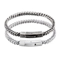 17/19cm Retro Men and Women Stainless Steel Plated Antique Color Square Chain Braided Bracelets