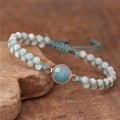 Boho Blue Amazonite Charm White Shell Mother of Pearl Beads Braided Macrame Bracelet Adjustable Gypsy Bracelet Women Jewelry