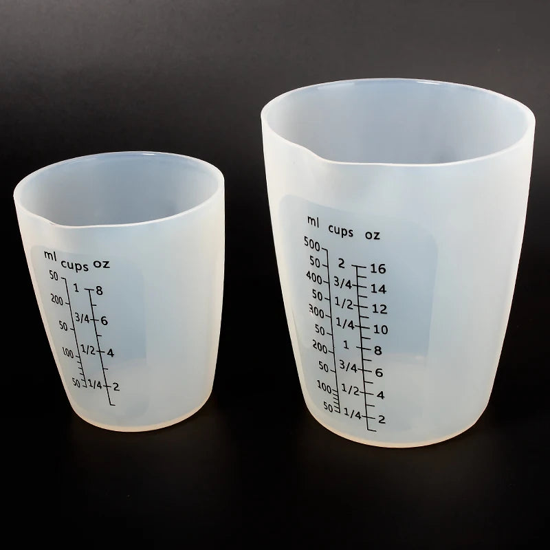 4 Pcs Silicone Measuring Cups Non-stick Mixing Cups Glue Tools Flexible Squeeze and Pour Measuring Cup