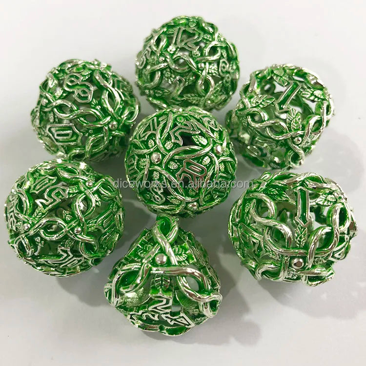 Wholesale Copper Hollow Metal Dice Set for Card Board & DND Games Accessories