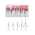 100pcs/box Cast Jig Assist Hook Slow Jigging Lure Bass Fishing Barbed Hook Tying up Fishhook With Feather Sea Fishing Hook