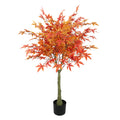 Factory Wholesale High Quality Different Sizes Faux Silk Leaf Red Yellow Green Artificial Maple Tree in Pot for Interior Decor