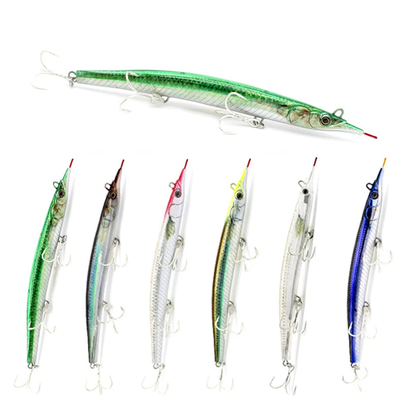 WEIHE 182mm 54g 6 Colors Artificial Hard Pencil Lure Sinking Fishing Bait ABS Plastic Swimbait for Fishing Activity
