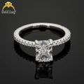 Goldleaf Wholesale 925 Sterling Silver Wedding Gift Ring for Women Radiant Cut CZ Stones Classic Gold Plated Hot Sale