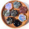 Bulk Wholesale Hot Sale Crystals Carved Stone Crafts Natural Labradorite Strawberry Quartz 3cm Cat Paw Carving for Sale