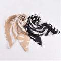 New Arrival Good Price Imitated Silk Satin Scarf Funny Black and White zebra Stripes Print 70 * 70 square Scarf Milk Silk Shawl