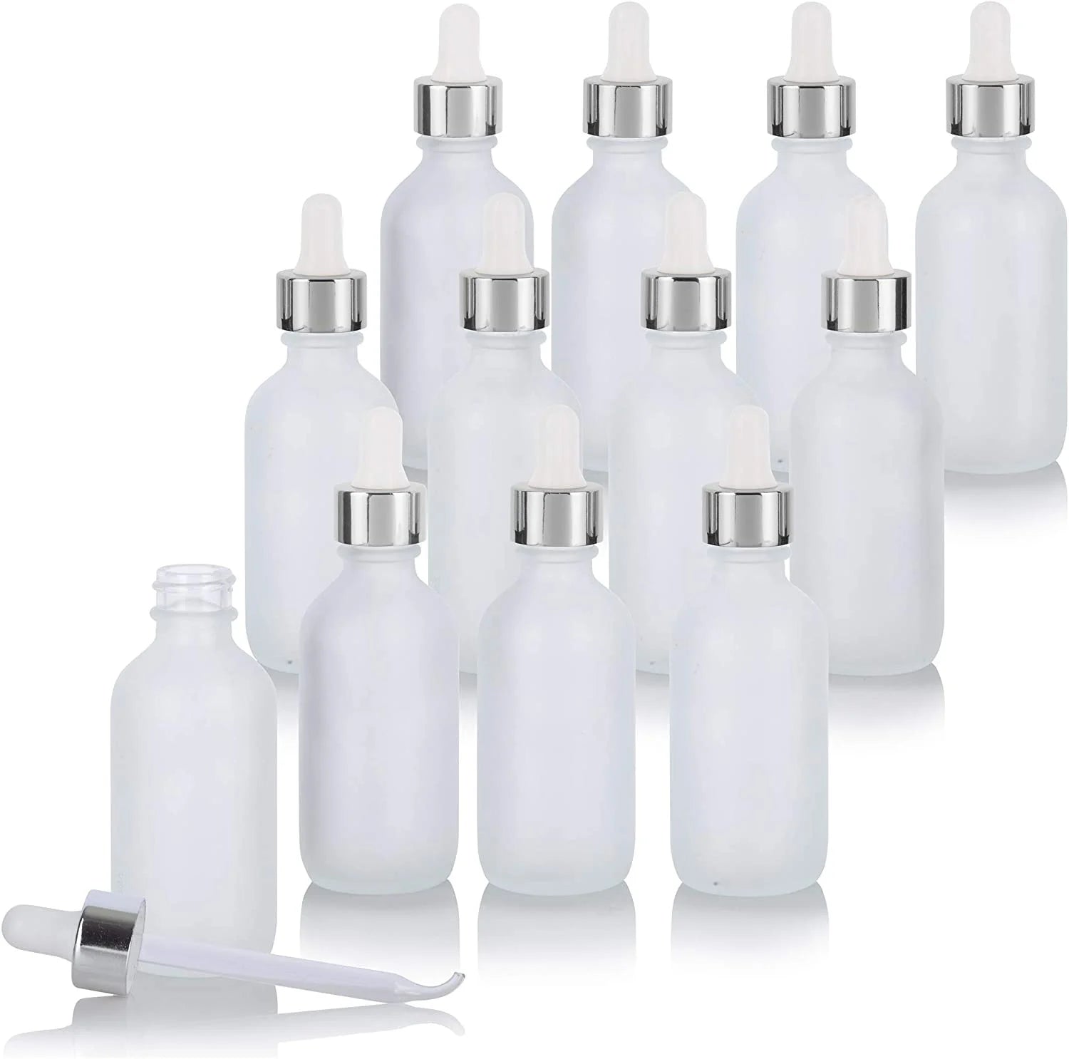 Wholesale  Round Essential Oils Aromatherapy Empty Cosmetic 30ml Frosted clear Glass Dropper Bottle