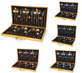 Stainless Steel 18/0 Dinner Dinnerware Set Holiday Gold Wood Gift Box 42PCS Tableware Set Fork Spoon Knife Cutlery Set MegaBDM