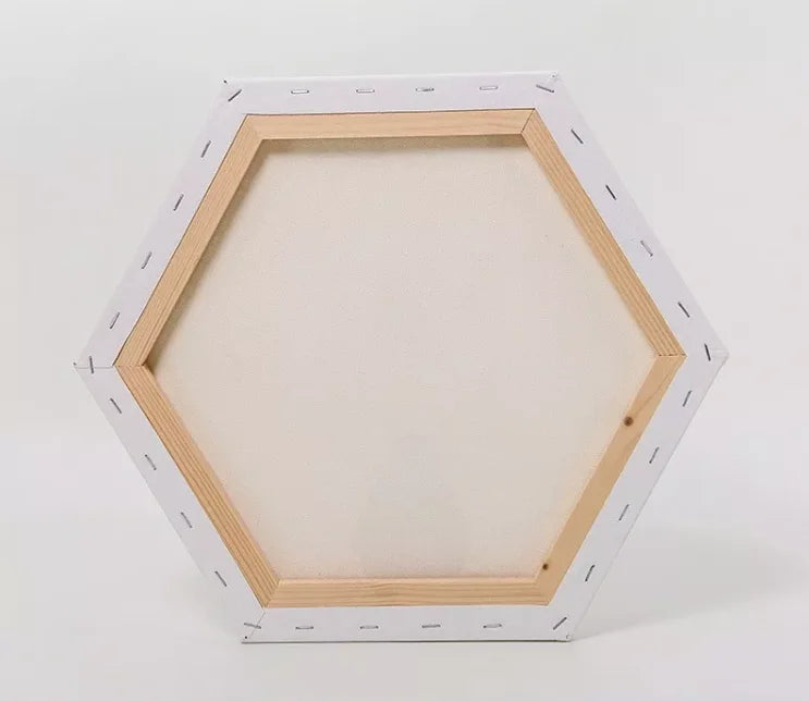 380g Cotton Canvas 30cm Hexagon Stretched Painting Canvas Art Supplies for Creativity