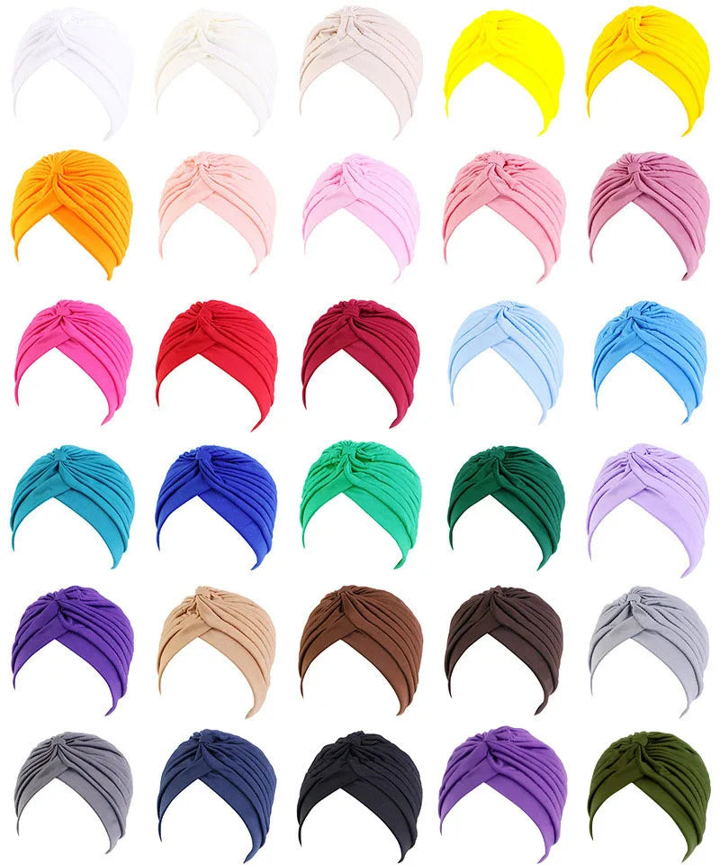 Hot Sale Head Wraps Plain Turbanet Hat Cancer Caps Headwear Bonnets Girl Hair Wrap Turbans for Women Ladies