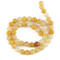 Wholesale Natural Yellow Topaz Beads 4mm-10mm Round Smooth Natural Yellow Jade Beads for Jewelry Making