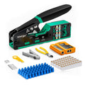 8 in 1 Network Tool Kit 8P 6P Pass Crimping Tester Steel Wire Cutter Blades Cat6 Connector Boot RJ45 Crimp Tool Kit