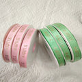 Factory Wholesale 3D Hot Stamping Gold Foil Logo Satin Ribbon  2.5cm Custom Design Ribbon