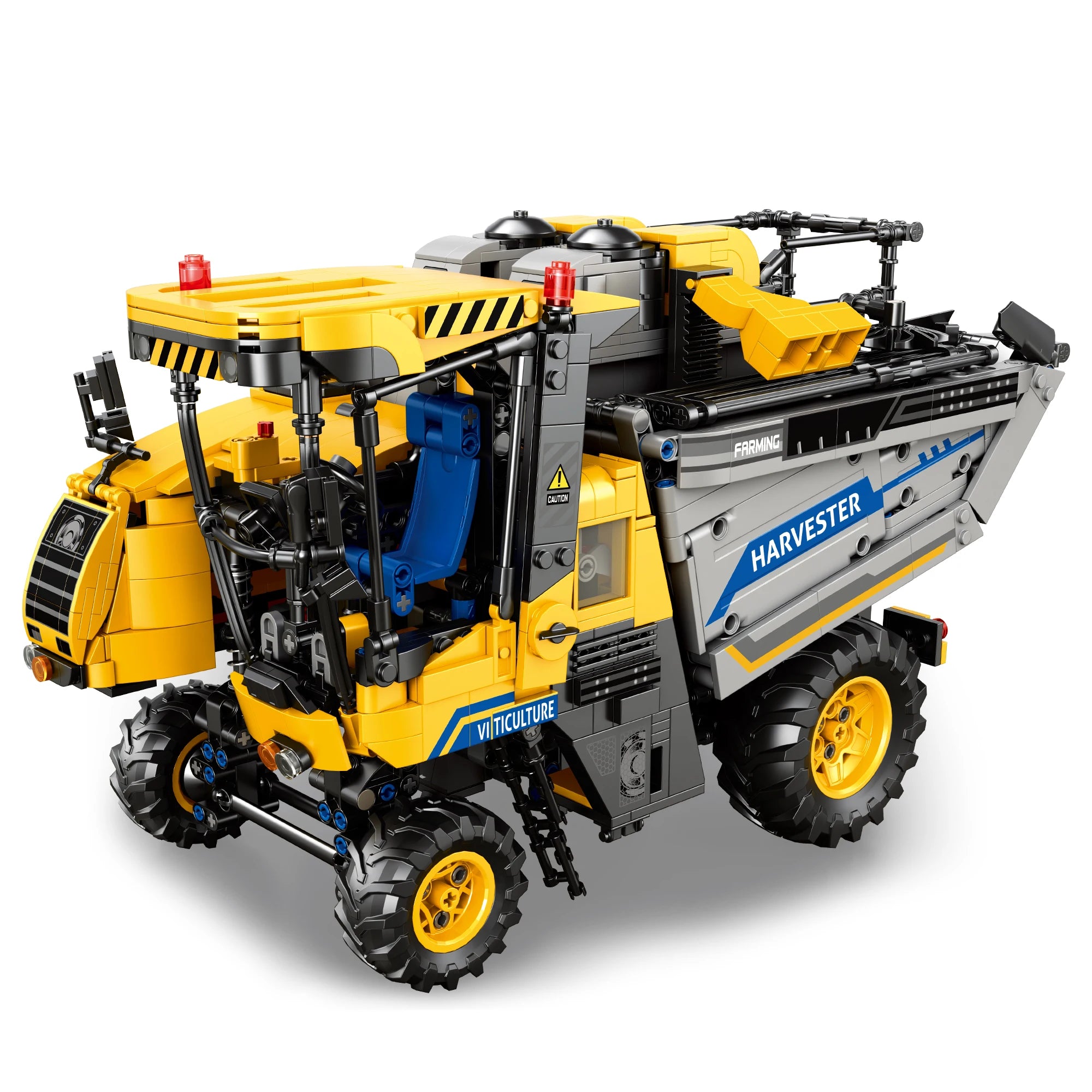 Reobrix 22026 Farm Car Model Mechanical al Grape Harvester Vehicle Kids' MOC Building Blocks Toys Made of Plastic