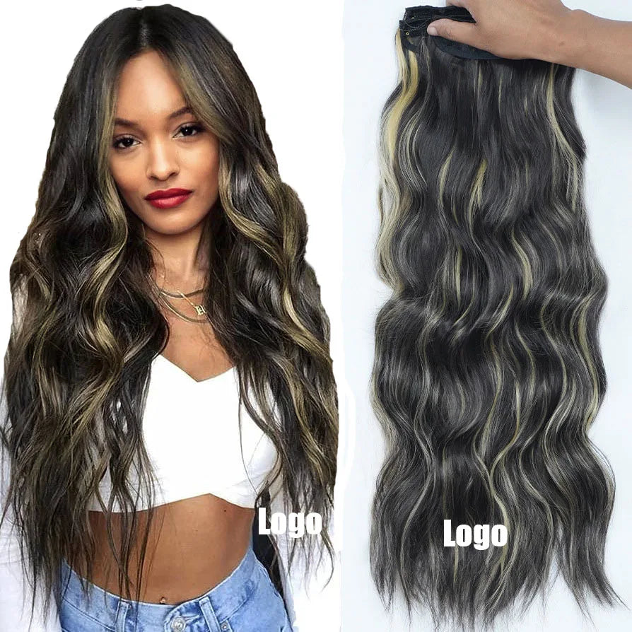 Fashion Water Wave Long Curly Hair ExtensionsHair Women Wigs Fluffy Smooth and Soft in Stock Wholesale Price