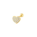 Single Dainty Micro Pave Heart 925 Sterling Silver  Earring Fashion Jewelry Wholesale