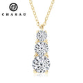 Original 925 Silver Necklace With GRA Certificate Wedding Jewelry 3 Stones 1.80cttw D/VVS1 Moissanite Diamond Pendants