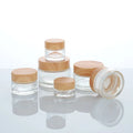 New Product Natural Frosted Amber clear Pet Plastic Body Butter Cosmetic Cream Jar with Bamboo Lid
