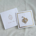 High Grade Unique Emboss Gray Board Gilded Text Wedding Invitation Card with a Box