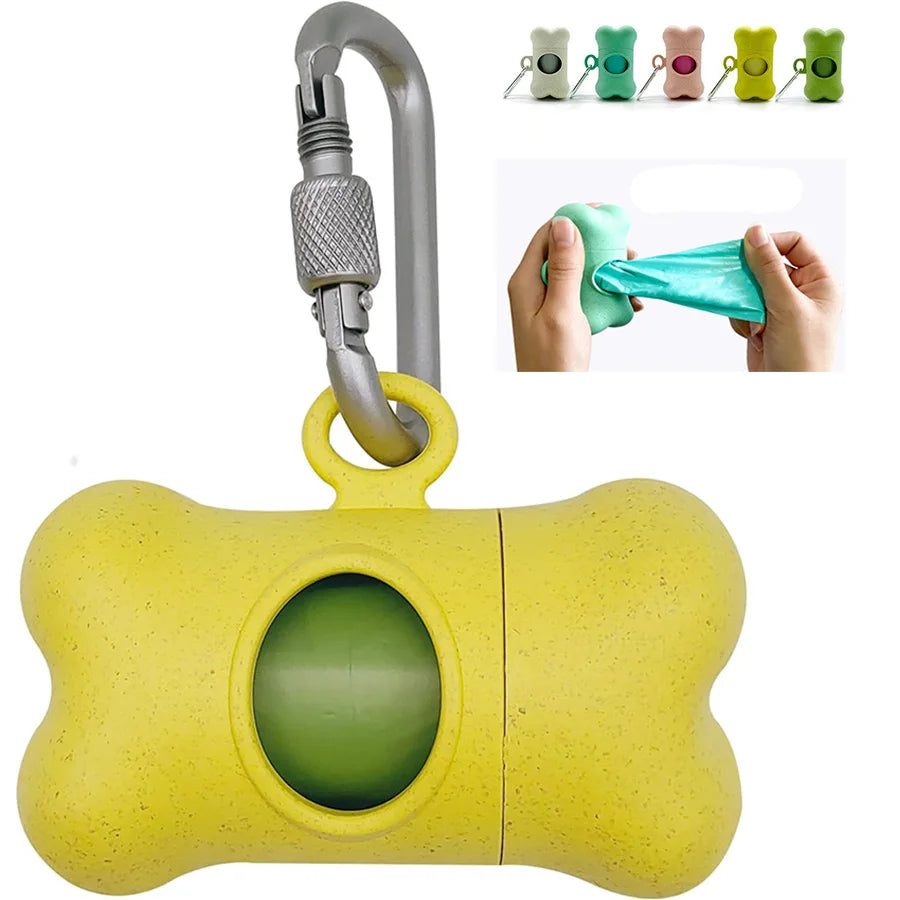 OEM Biodegradable Wheat Straw Bone or Custom Shaped Dog Poop Bags Holder Dog Waste Bags Dispenser  for Walking Dogs Outdoor