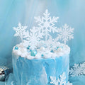 Christmas Acrylic Snowflake Cake Topper Xmas Cupcake Decoration Dessert Toppers for Christmas Party Supplies