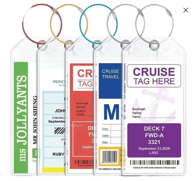 Self Sealing PVC Card Holder Boarding Passes Transparent Soft Film Label Set Cruise Luggage Tag Holder