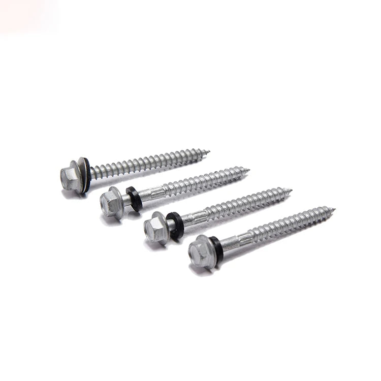 Stainless Steel 410 Hex Head Building Roofing Tek Screws Self Drilling Screws With Bonded EPDM Rubber Washers