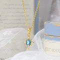 Star Pendant Necklace for Women 925 Silver Natural Blue Topaz 14K Gold Plated Fine Jewelry Necklace Korean LAMOON