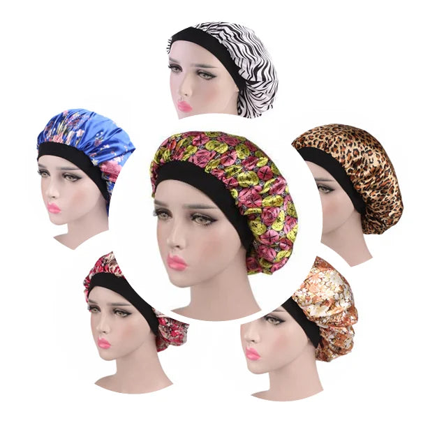 Ladies Custom Logo Women Designer Bonnet Satin Silk Hair Bonnet Custom Hats Logo Embroidery