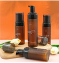 Wholesale 100ml 120ml 150ml 200ml 250ml Amber PET Round Shoulder Plastic Foam Pump Bottle  Brown Color With Foam Cap