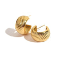 Fine Jewelry Gold Plated Twisted Hoop Earring Waterproof Non Tarnish Stainless Steel Chunky Hoop Earrings for Women