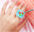 Colorful Resin Agate Display Mixing Pallet for Painting With Adjustable Finger Rings Gel Polish Mixing Tray Color Plate