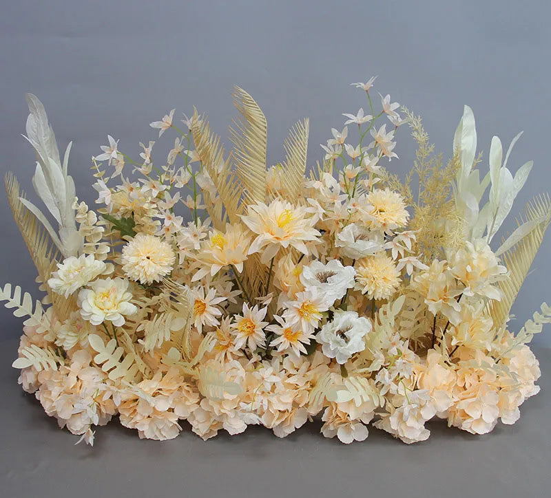 Hot Selling 100cm Artificial Silk Flower for Wedding  Assembled Feather Flower for Party Champagne Artificial Flower for Home