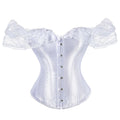 Reinforced Steel Buckle Breathable Fabric Lace Half Sleeve Plastic Waist and Flat Abdomen Lace up on Back Tummy Control Corset