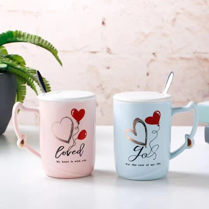 Hot Selling New Couple Ceramic Pair Mug Gift Creative Coffee Mug with Private logo