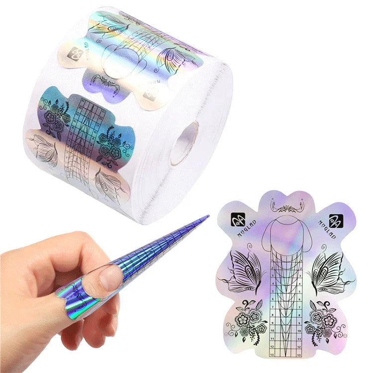 Custom Logo Laser Paper Nail Form 100 300 Pcs Nail Extension Paper Nail Forms