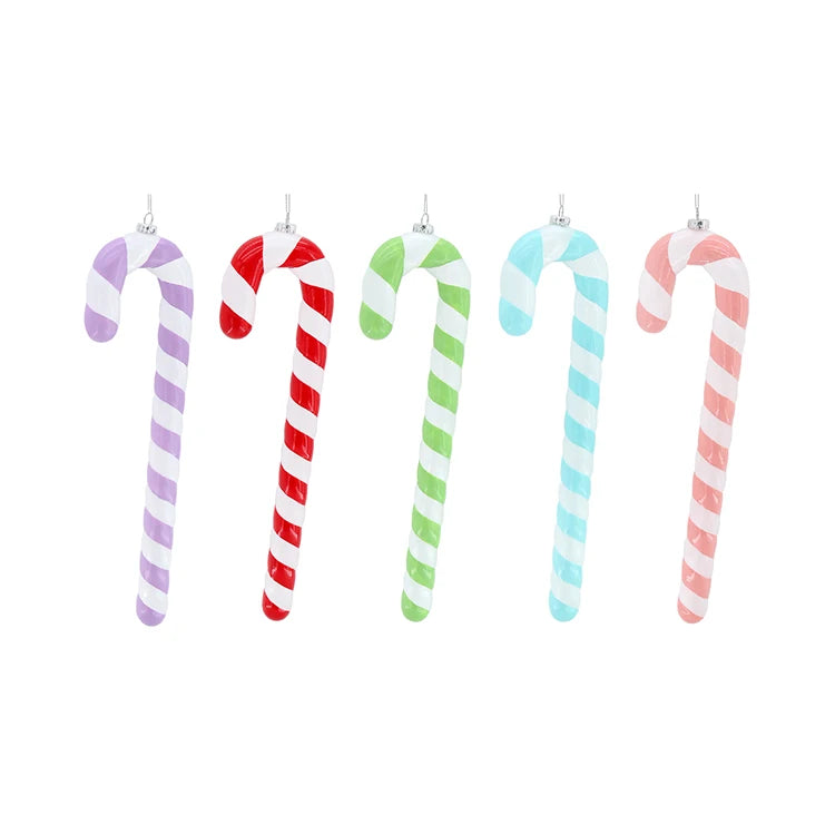 Christmas Candy Cane Decorations Fun Kids Party Favors Plastic Xmas Home Sweets Ornaments Ball & Tree Decorative Elements