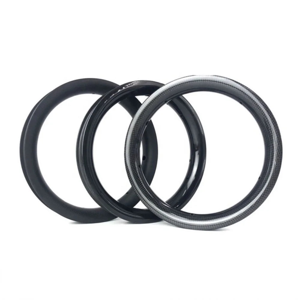 12Inch Carbon  Bike Rims 20 to 36holes Wheels Carbon Bike Rim 451 Rim Carbon Bicycle Wheel Marble Surface  Clincher Bike Wheels