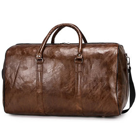 Customized Large-capacity Lightweight Waterproof Casual Tote Fitness Travel Bag with Zipper Closure Pu Material Unisex