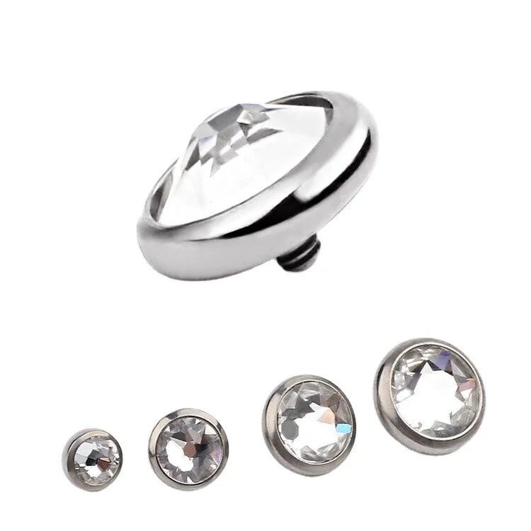 Right Grand ASTM F136 Body Piercing Titanium Clear Custom Color Zircon Micro Dermal Anchor Top Head