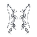 Hot Sale Hypoallergenic Custom 925 Sterling Silver Korean Leaf Star Crawler Climber Earrings