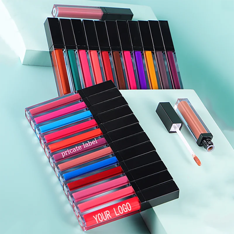 Factory Wholesale Matte Liquid Lipstick Velvet Lipgloss Waterproof Organic Lipstik Private Label Fashions Vegan 49 Colors MSDS