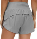 Mid Waist 2 in 1 Loose Sports Hot Double-Layer Pants Quick Dry Short Leggings With Liner Zipper Pockets