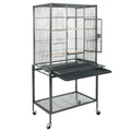 New Product Wholesale Foldable Iron Bird Cage for Parrot Black Color with Stand Cage for Parrot