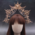 Wholesale Headband Lolita Goddess Sun Halo Crown Headband Gorgeous Vintage Baroque Tiara Headwear